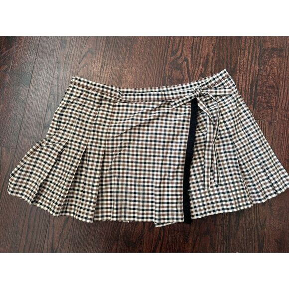 Free People Anna Sui Mini Plaid Kilt Skirt Size M NWT - Picture 5 of 12